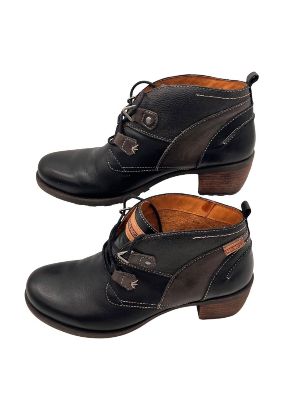 Pikolinos Le Mans Black Leather Ankle Boots Buckle Details Womens 38 EU / 7.5 US - Picture 3 of 16